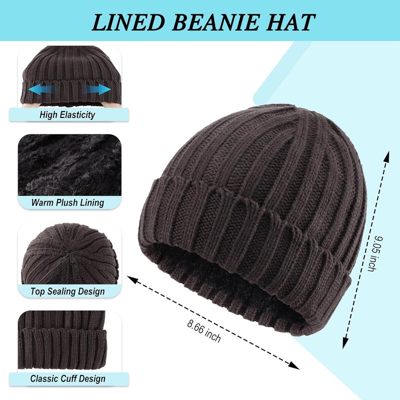 Connectyle 3 PCS Fleece Lined Cold Weather Set, Warm Winter Beanie Hat, Long Scarf and Touchscreen Gloves for Men & Women - Image 2